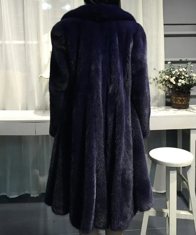 S-6XL, хит, Весенняя женская новая мода, большой размер, длинная норковая тонкая шуба из искусственного меха для похудения