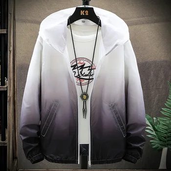 

Summer Gradient outdoor sun protection jackets thin air conditioning coat Sunscreen hoodie jacket