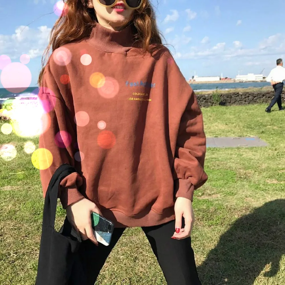 Толстовки женские с длинным рукавом Harajuku универсальные Kawaii милые студенческие шикарные Досуг Ретро мягкие женская одежда элегантные