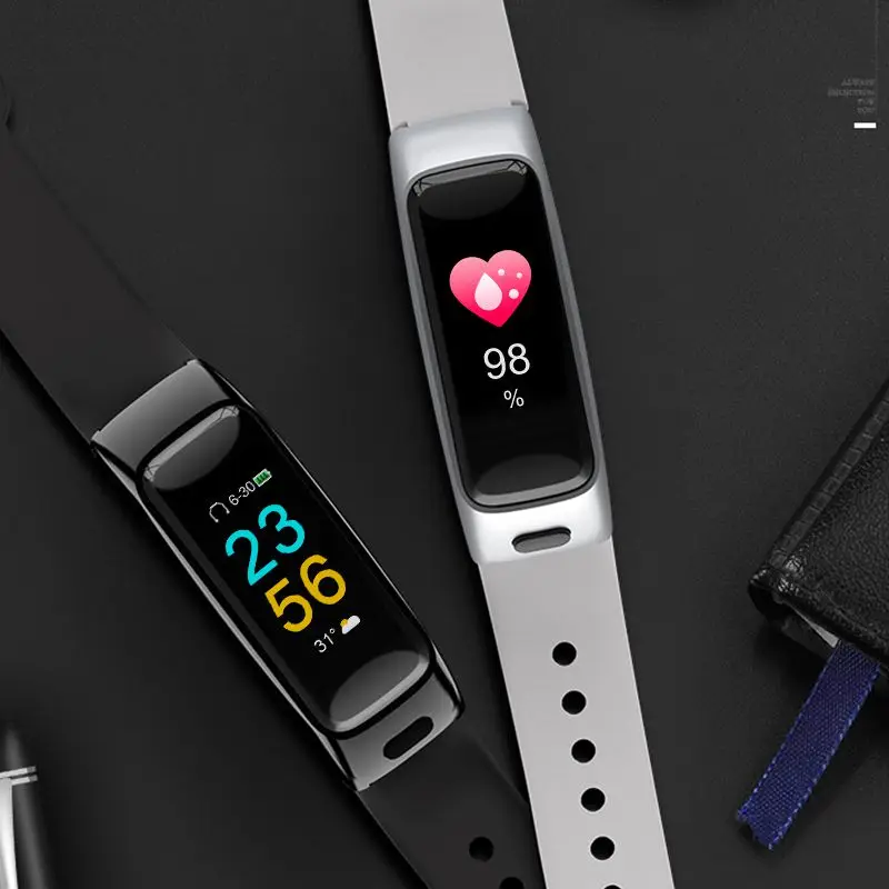 Fitness Track with 24H Heart Rate MonitorBluetooth EarphoneSmart Bracelet Talk BandActivity Tracker Watch with Color Screen