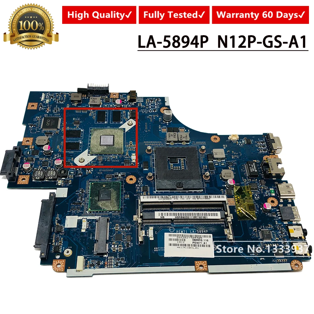 PEW71 LA-5894P материнская плата для ноутбука ACER 5742 5742G 5741 5741G MBRB902001 MB.RB902.001 GT540M 1 ГБ N12P-GS-A1