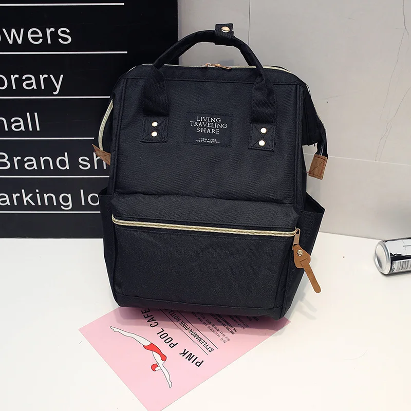 Рюкзак в японском стиле с кольцом для ноутбука, рюкзак женский мочила Feminina, рюкзак школьный рюкзак для девочек-подростков, рюкзак для подгузников Rugzak - Цвет: Black gold zipper