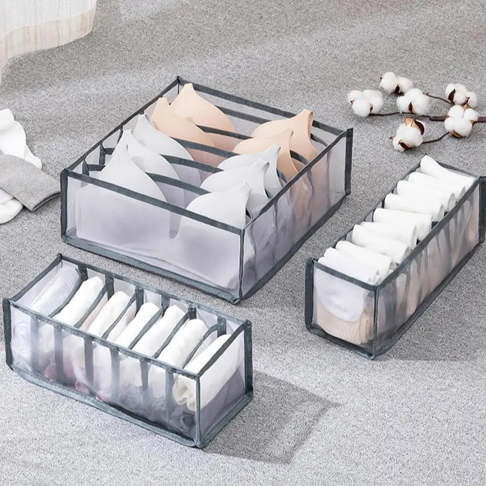 

Dormitory closet organizer For socks home separated organizer drawer 7 grids box bra underwear storage foldable organizer G2V5