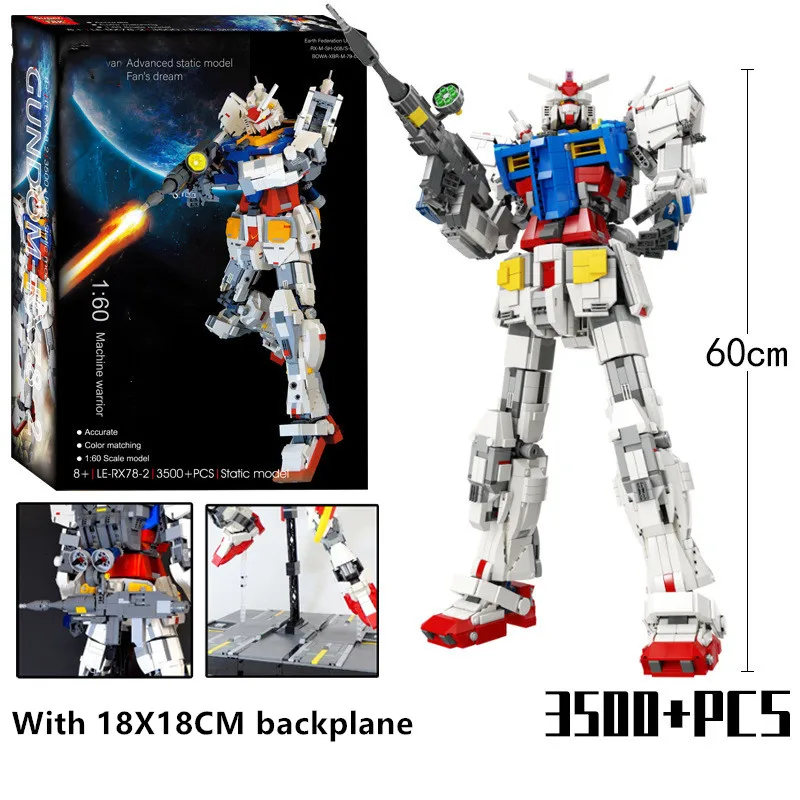 

3500Pcs Hot super 18k robot figures RX78-2 mechanical primitive Warrior Mech Classic model bricks building block toys