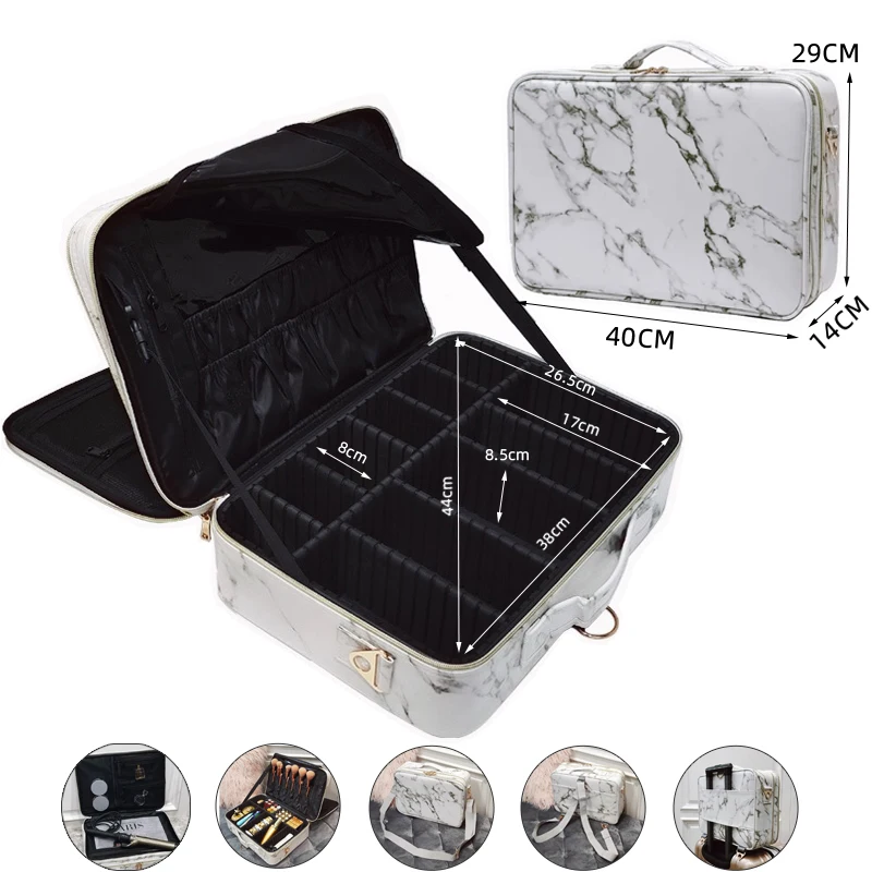 2021 New Large Size Cosmetic Bag Large Capacity Waterproof Pu