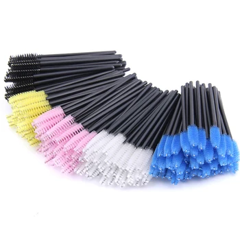 

25/50Pcs Eyelash Brushes Nylon Portable Disposable Mascara Wands Applicator Eyelash Brush Graft False Eyelash Makeup Brush