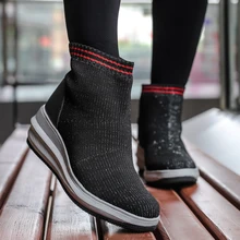 RUIFF/Женская обувь; непромокаемая обувь из искусственного плюша с высоким берцем; прогулочная обувь; спортивная обувь для женщин; дышащие кроссовки