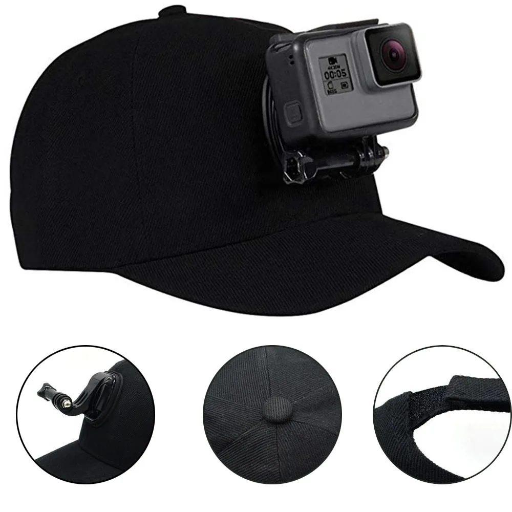 

Men's Baseball Cap For GoPro Action Cameras Holder Hat With J-Hook Buckle Mount for HERO 6/5 Black/5 Session/4 Session/4/3+/3/2