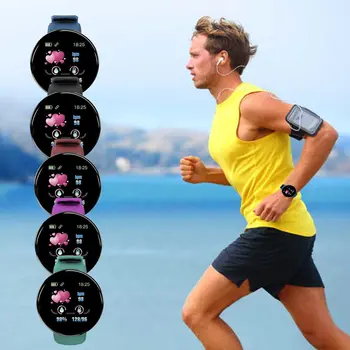 

D18 Round Screen Smart Ring Color Screen Ring Motometer Walking Sleep Monitoring Heart Rate Motion Ring Smart Bracelet