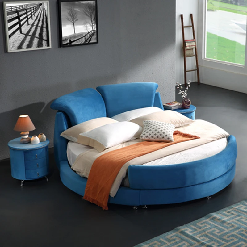 Дизайнерская кровать из современной ткани/мягкая кровать/двуспальная кровать king size мебель для спальни