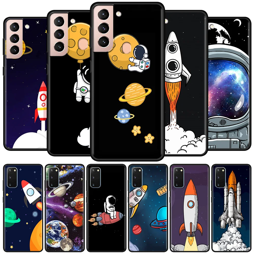 Чехол-накладка для Samsung Galaxy S21 Ultra S20 FE S10 S9 S10e S8 Plus Note 20 10 Lite S7 космонавт Вселенная |