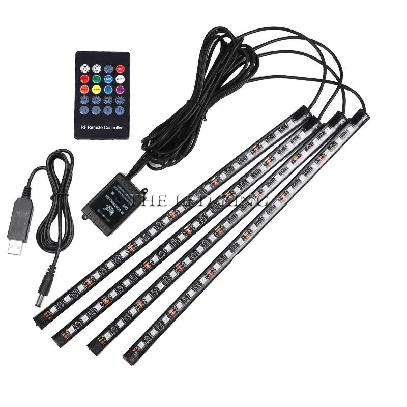 72D Voice Remote A Автомобильные RGB Светодиодные полосы света светодиодные полосы света цвета декоративный дизайн автомобиля атмосферные лампы салона автомобиля свет с пультом 12 В - Испускаемый цвет: 72D Voice Remote A