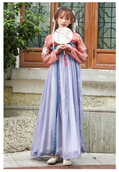 

Lady Princess Hanfu Traditional Chinese Casual Costumes Ancient Retro Stage Dance Dress Woman Embroidery Fairy Clothing Set