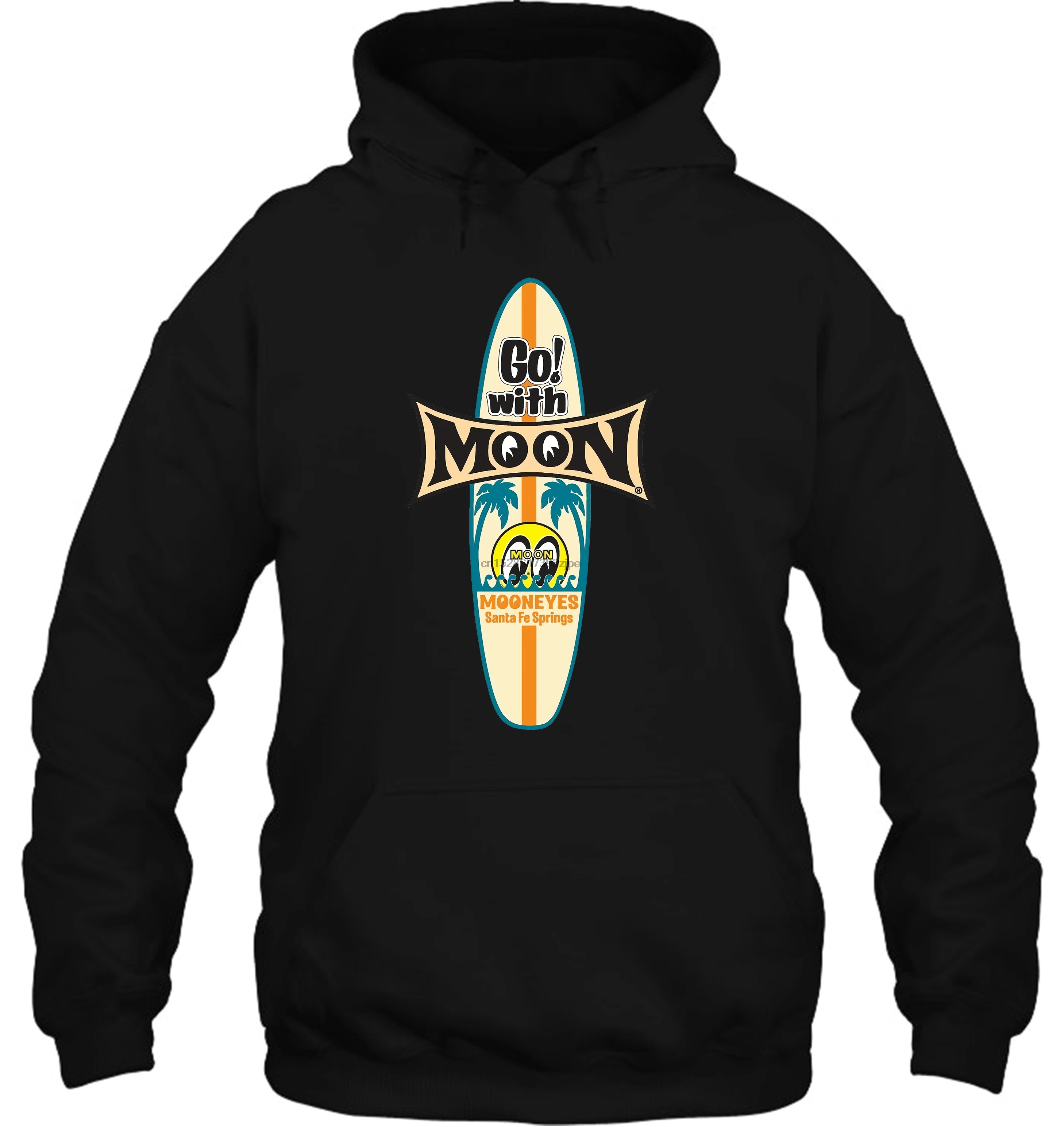 Мужская толстовка с капюшоном Mooneyes Go with Moon Surfboard бежевый TM427NT женская уличная одежда