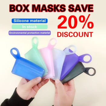 

Silicone Easy-to-clean Environmental Protection Mask Temporary Storage Folder Foldable Can Be Boiled Waterproof Box Masks Save