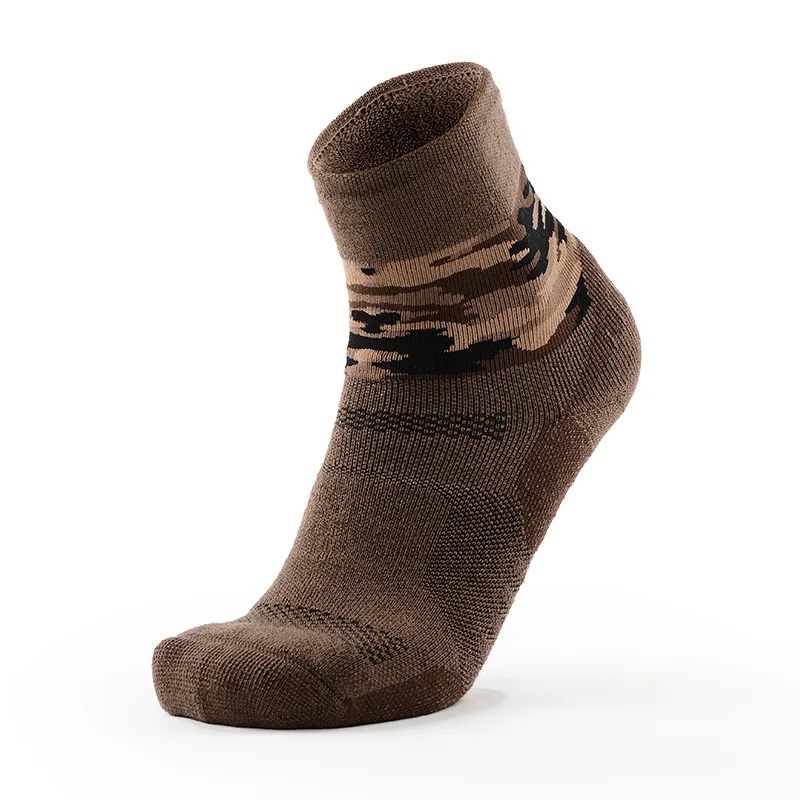 2 пары фирменных качественных носков из мериносовой шерсти для мужчин, мужские носки из чесаного хлопка, камуфляжные махровые носки - Цвет: 2 pairs coffee