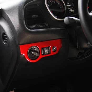 

Long Lasting ABS Headlight Adjustment Switch Self Adhesive Car Sticker Automotive Accessories Carbon Fiber For Dodge Challenger