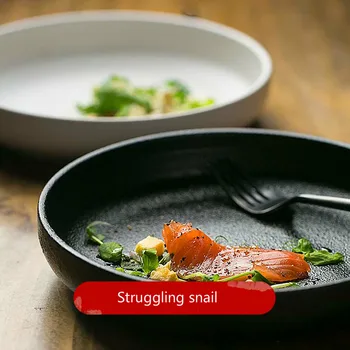 

800ml Round Creative European Western Food Ceramic Plate Japanese Sushi Sashimi Plate Dish Salad Plate Talerze Obiadowe