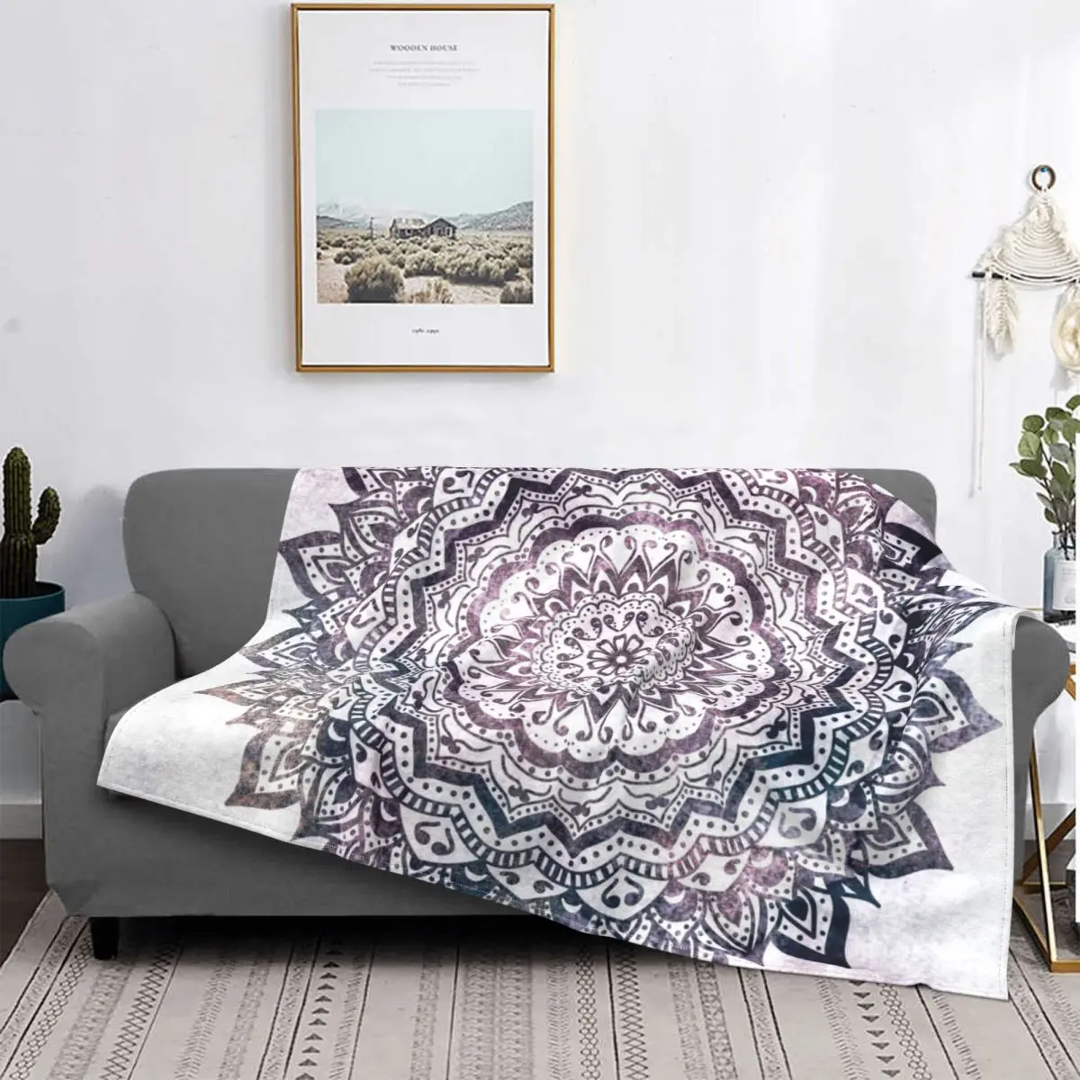 

Jewel Mandala Blanket Boho Pattern Plush Warm SuperSoft Flannel Fleece Throw Blanket For Sofa Bedspread Quilt Travel Gift Outlet