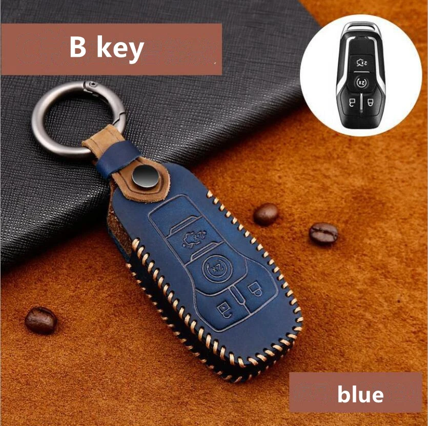 Ручной работы брелок из натуральной кожи для автомобиля Ford Ranger Mustang Focus Galaxy Mondeo