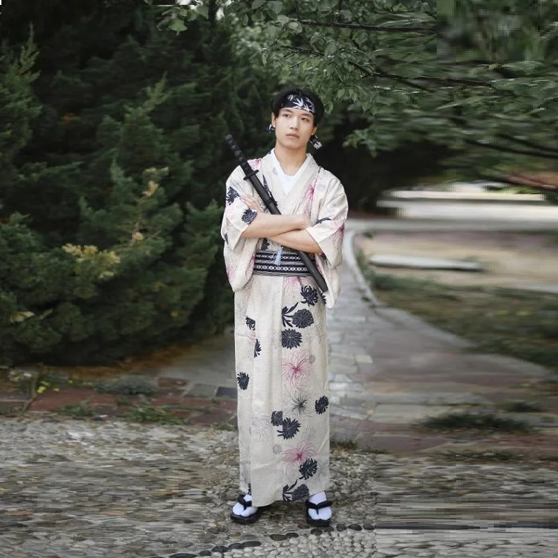 Costume Japanese Kimono Man Samurai Cosplay Karate Kimono Japones Yukata Haori Men Traditional Japanese Mens Clothing FF2605