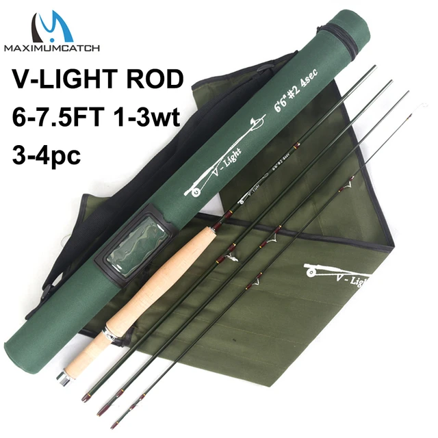 Maximumcatch V-Light 6ft/6.6ft/7ft/7.5ft 1/2/3wt Fly Rod Graphite IM10