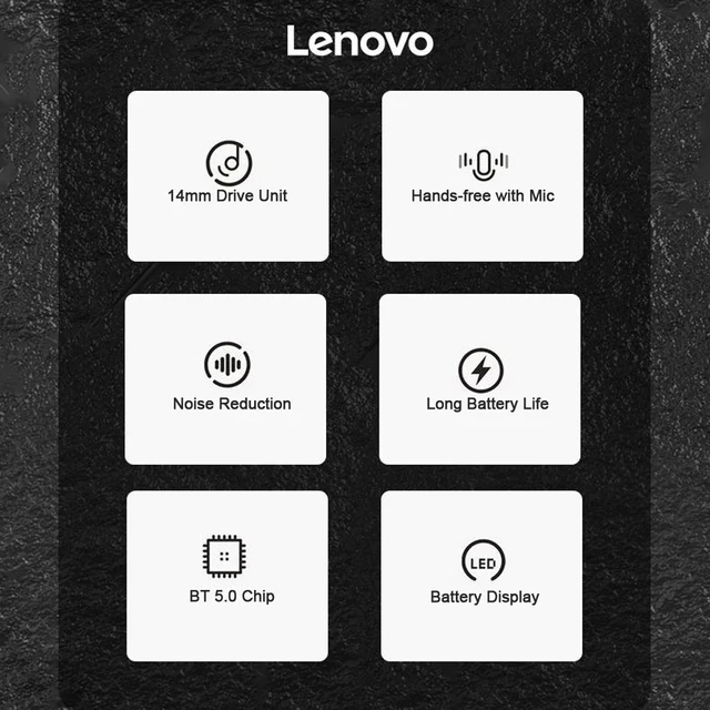 Lenovo LP7 TWS Wireless Earphone Bluetooth Handfree Headphone Dual Stereo Bass IPX5 Waterproof Headsets with Mic Charging Box 3