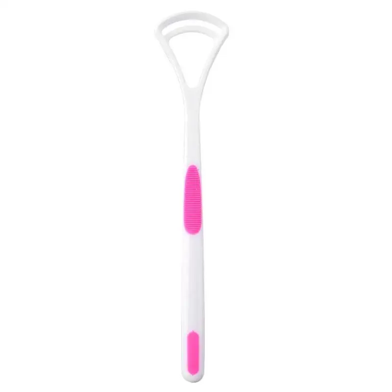 1PCTongue Очиститель скребок очиститель язык щетка Зубная щетка уход за полостью рта язык зубная щетка инструмент для очистки - Цвет: Розовый