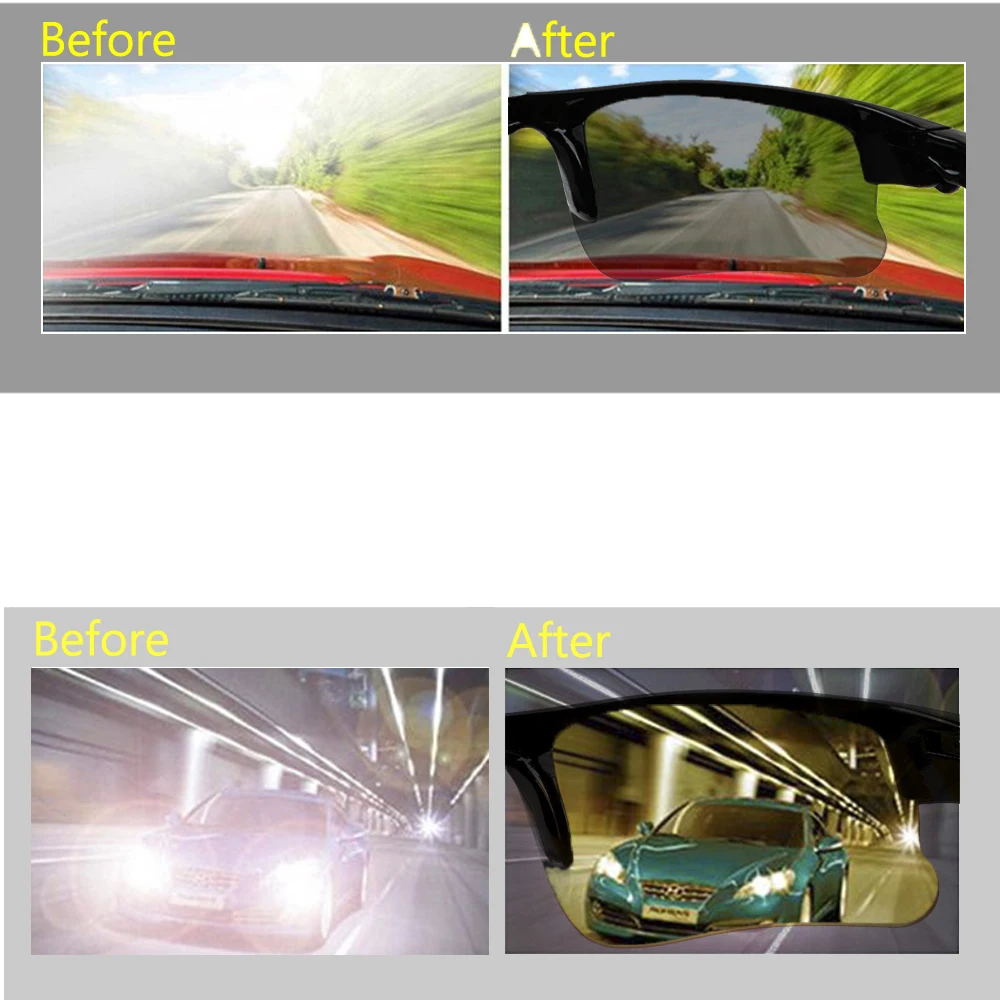 Night-Vision Glasses Protective Gears Sunglasses Night Vision Drivers Goggles Driving Glasses Interior Accessories Anti Glare night vision sunglasses driving glasses anti glare sunglasses