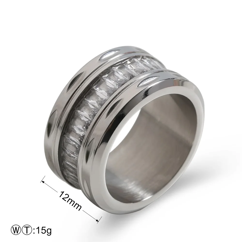

Stainless Steel New Style Sweet Siver Round Rings White Crystal Rings Best Gift For Women Girls Party Jewelry