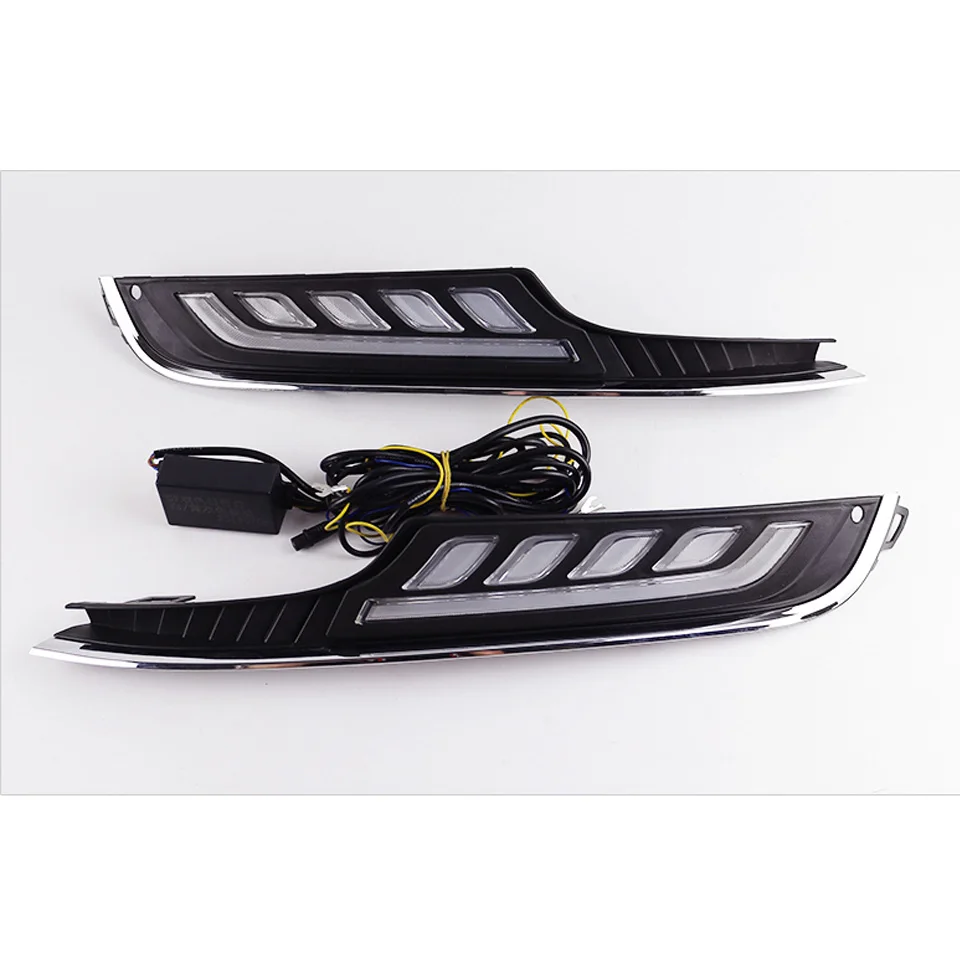 2 шт. Светодиодный дневной ходовой светильник DRL для Volkswagen VW Golf 7 Golf7 2013 Дневной светильник с желтым сигналом поворота