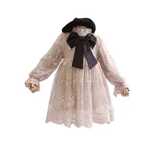 Платье принцессы кружевное Сетчатое платье с вышивкой для девочек весеннее детское платье с широкими рукавами и большим бантом бальное платье для детей от 2 до 7 лет, новая одежда для малышей