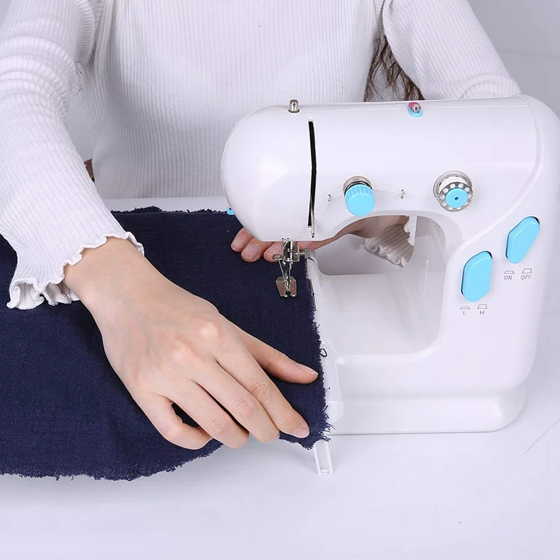 Mini Electric Handheld Sewing Machine Dual Speed Adjustment Sewing Machine With Foot Pedal Ac100-240V Double Threads Pendal Sewi