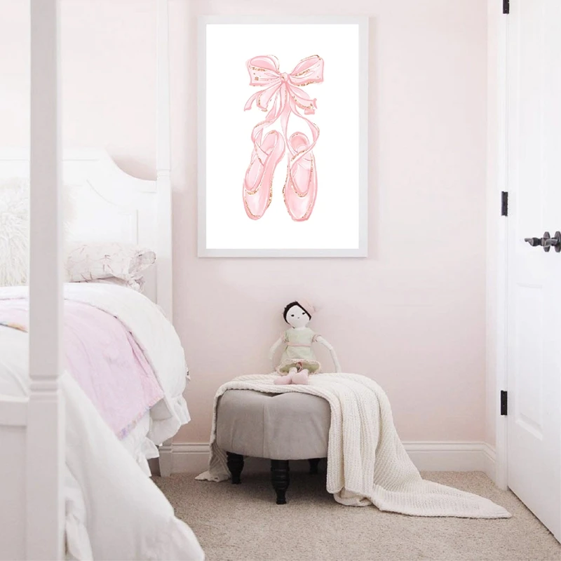 Ballerina Wall Art Poster Baby Girl Nursery Decoration