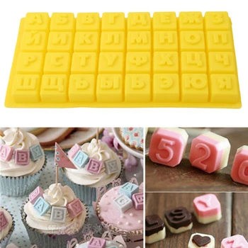 

1 PC Russian Alphabet Letters Silicone Mold Jelly & Candy Pudding Chocolate Mould Bakeware Fondant Mold DIY Pastry Tools
