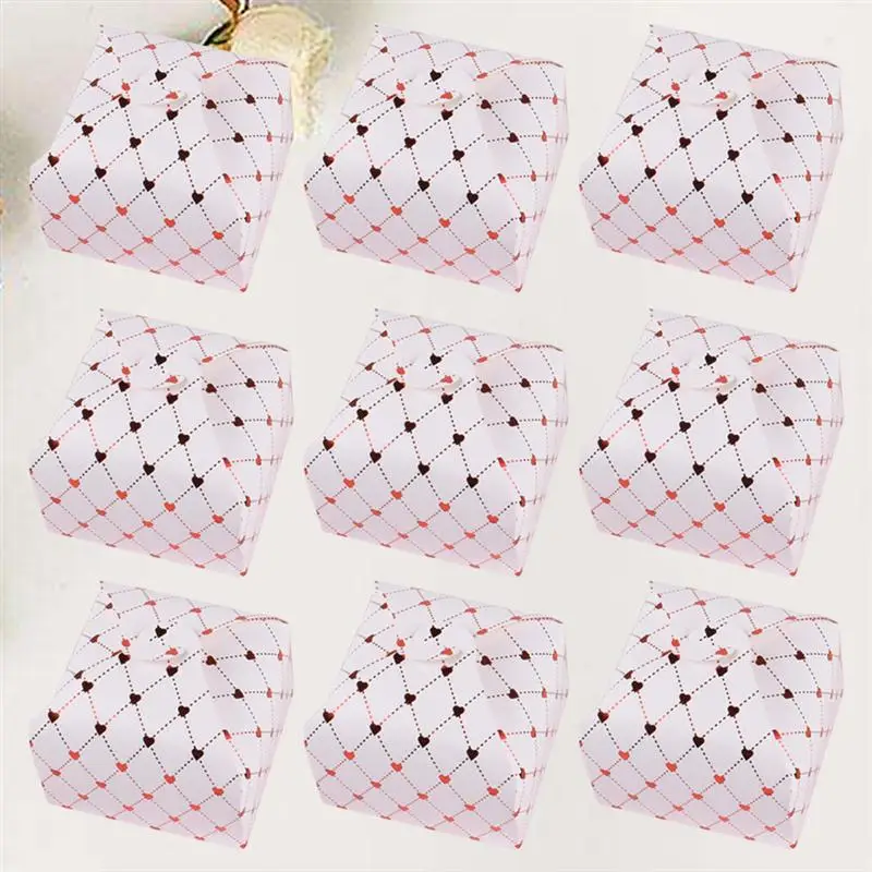 15 Pcs Romantic Gift Bag Fresh Style Storage Bag Candy Box Stylish Gift Case for Wedding Party Souvenir- Golden Red Heart