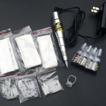 

1 Set Tattoo Machine Kit With Microblading Blades Tattoo Pen ink Needles Tips For Permanent Makeup Eyebrow Eyeliner Lip Tattoo
