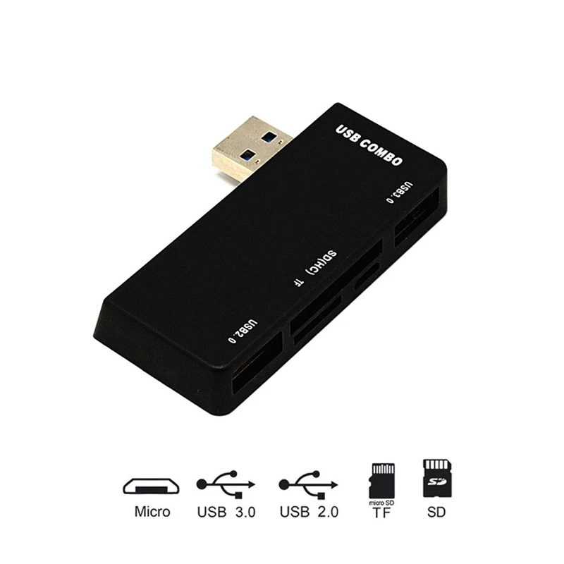 Usb-хаб USB3.0 адаптер 2 порта USB комбинированное устройство для чтения карт SD TF все в одном для Surface Pro 3/4