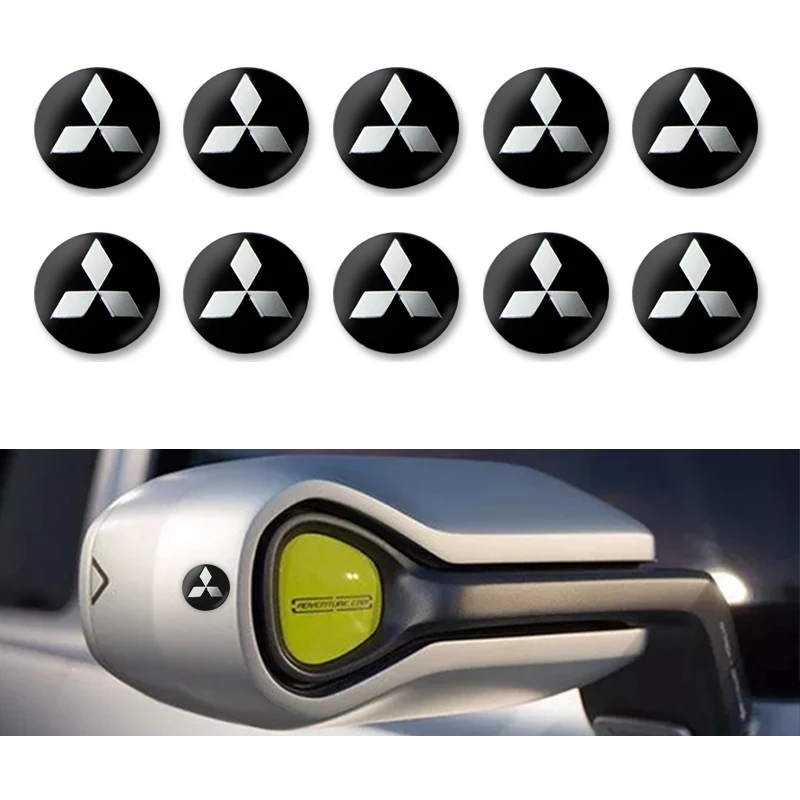 

10PCS 3D Carbon Fiber Small Car Stickers for Mitsubishis ASX Lancer Pajero Outlander L200 EVO Lancer EX Pajero Auto Accessories