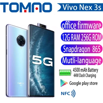 

Vivo Nex 3s Dual-mode 5G Mobile Phone Snapdragon 865 8/12GB 256GB 6.89 inch 4500mAh 44W Fast Charging NFC Android 10 Telephone