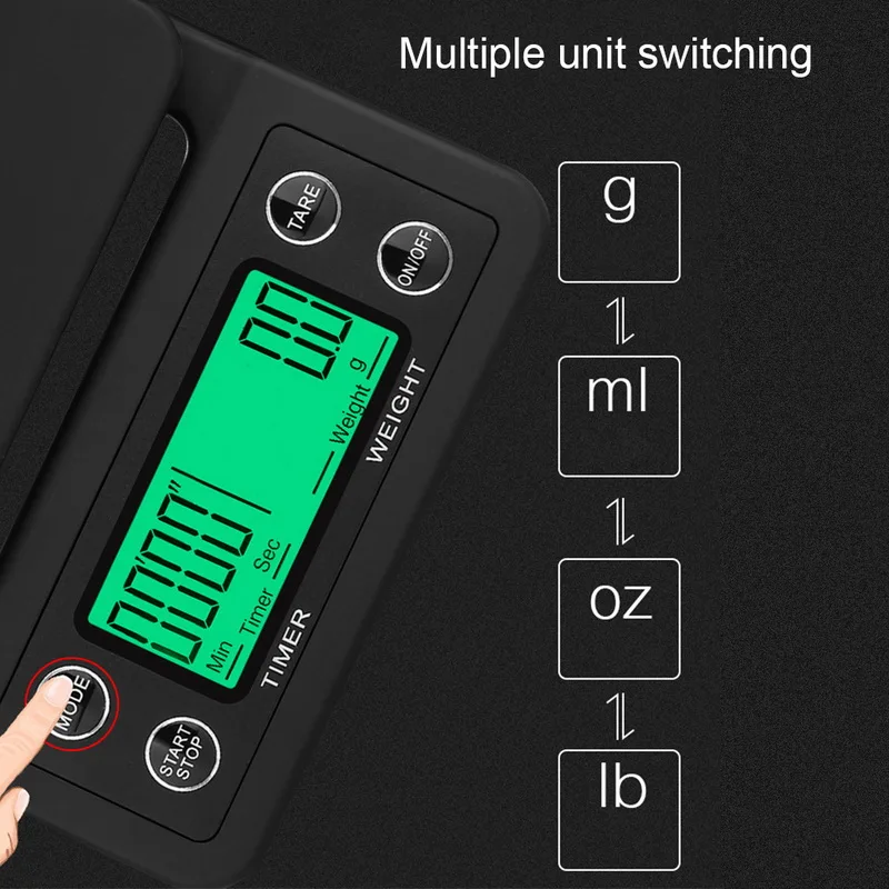 Кг/3 кг/0,1 г принимает массу весом до 5 кг/0,1 г капельного Кофе весы с таймером Портативный цифровой Кухня весы высокой точности ЖК-дисплей электронные весы
