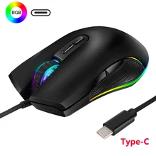 Тип-c RGB светодиодный игровой мыши с подсветкой 3200 dpi Pro игровая мышь для Macbook Air Pro ПК настольный ноутбук геймер USB-C компьютерная мышь