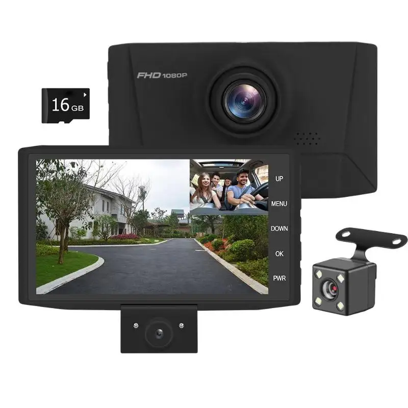Прочная Автомобильная dvr камера портативный тонкий дизайн V7 3,5 дюймов 480x800 экран Автомобильный dvr камера 1080P 140 градусов объектив Dashcam рекордер - Цвет: D