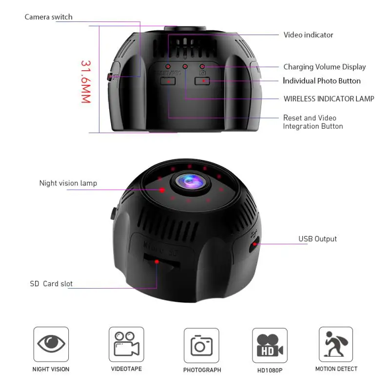 X7 1080P Full HD 4K Наружная мини камера Спортивная DV домашняя поставляется с Wi Fi