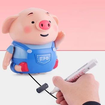 

Toy for Children Cute Pig Induction Follow Black Line Walk Magic Dinosaur Toy Learning & Fun for Children