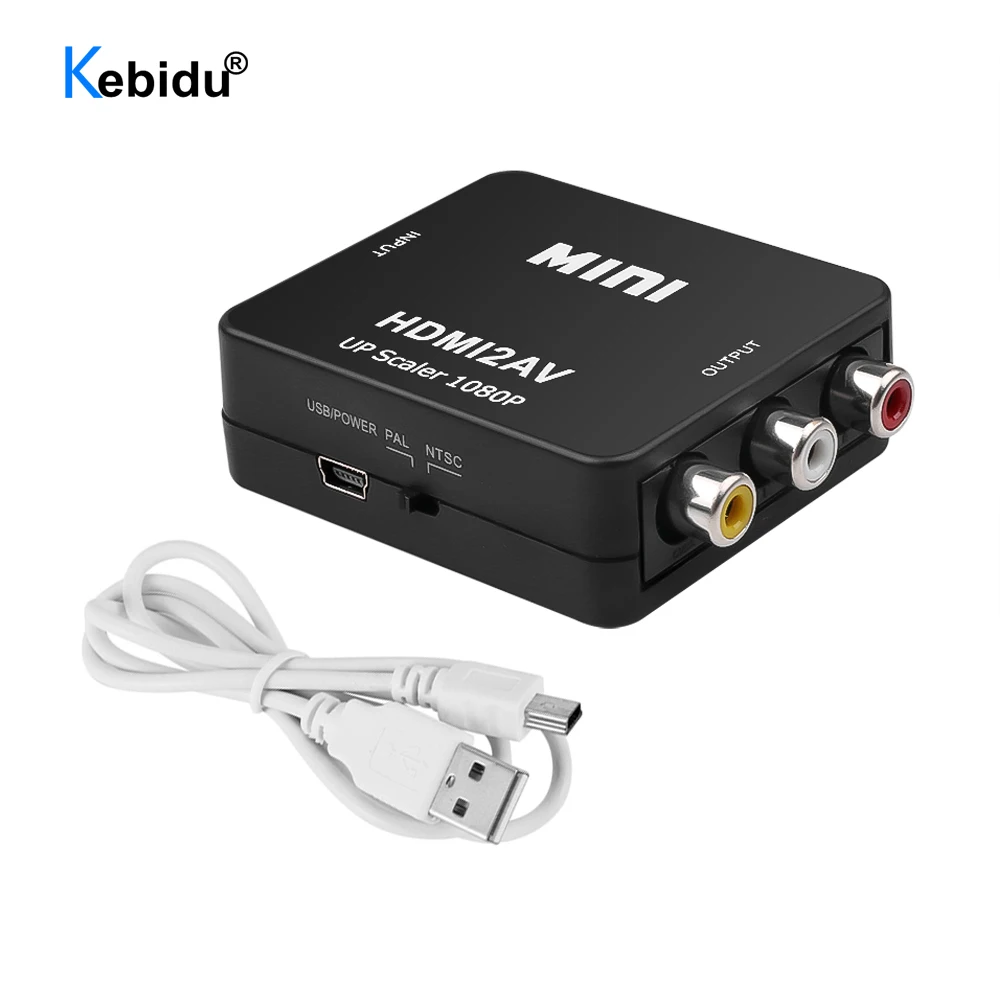 Kebidu Mini 1080p видеокабель HDMI-совместимый с AV композитный RCA CVBS видео аудио сигнал