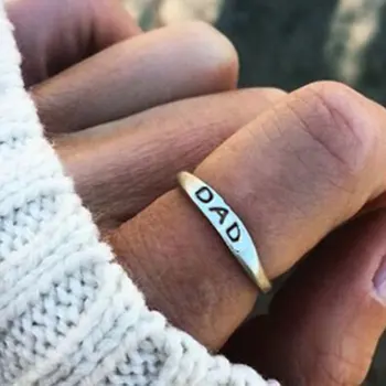 

Fashion Minimalist Metal "dad" Engagement Rings for Men Simple Round Trendy Jewelry Gifts for Father Dropshiping