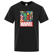 Мужская Повседневная футболка «мстители», футболка супергероя Марвел, модные брендовые мужские футболки, хлопковые топы с короткими рукавами, летняя футболка