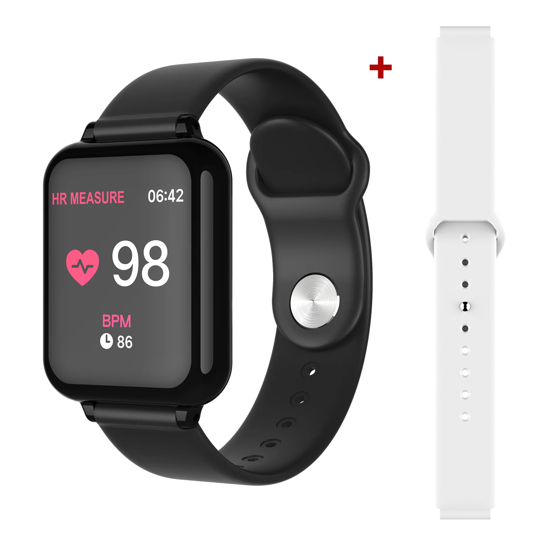 B57 Смарт-часы для женщин и мужчин водонепроницаемые спортивные Смарт-часы монитор сердечного ритма кровяное давление фитнес-трекер для Android iOS Z2 - Цвет: Black White