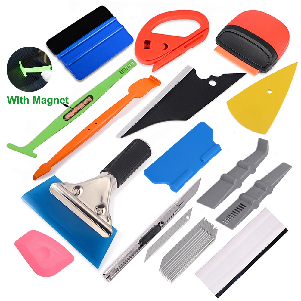 

EHDIS Car Vinyl Wrap Film Carbon Fiber Hand Tools Set Magnet Stick Squeegee Scraper Vinyl Sticker Cutter Window Tint Accessories